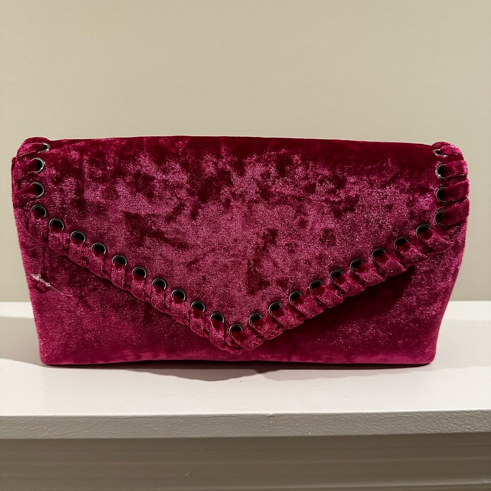 Rebecca Minkoff Velvet Clutch Bag - Hot Pink